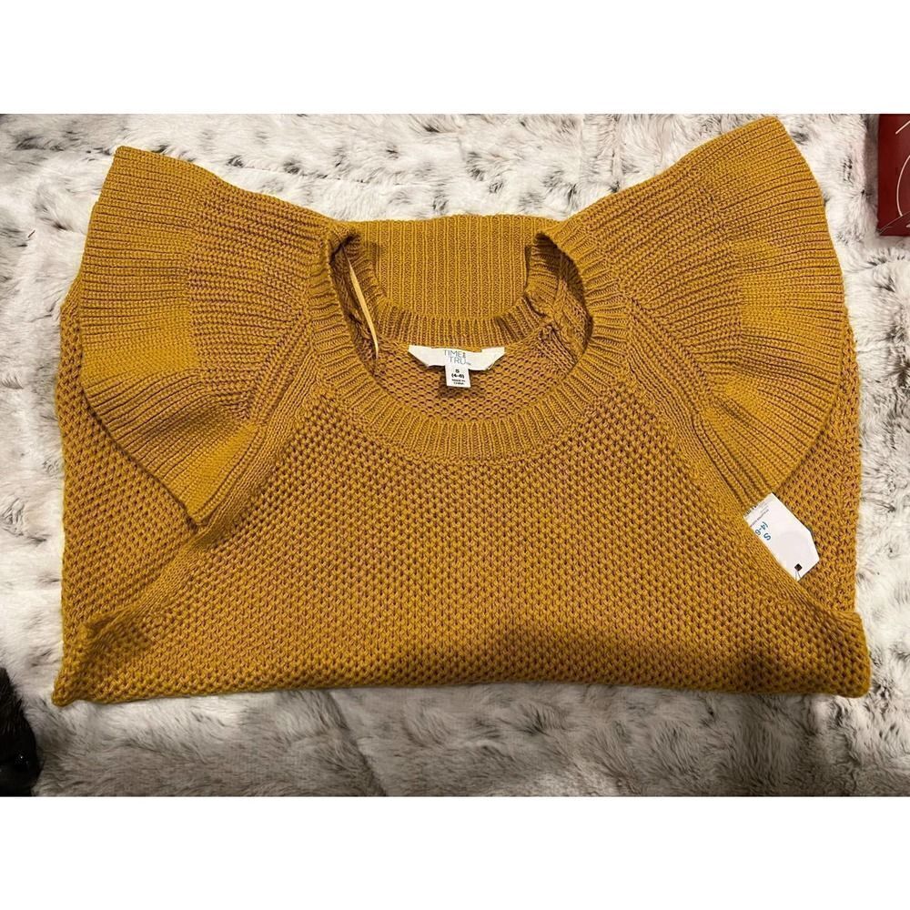 Time and tru Mustard yellow knit top size Small NWT - Picture 8 of 8